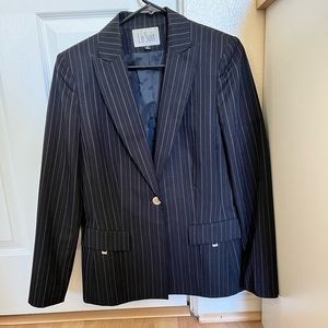 Le Suit Black Le Suit Striped Suit and Skirt Set